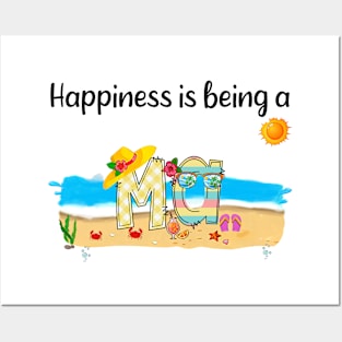 Happiness Is Being A Ma Summer Beach Happy Mother's Day Posters and Art